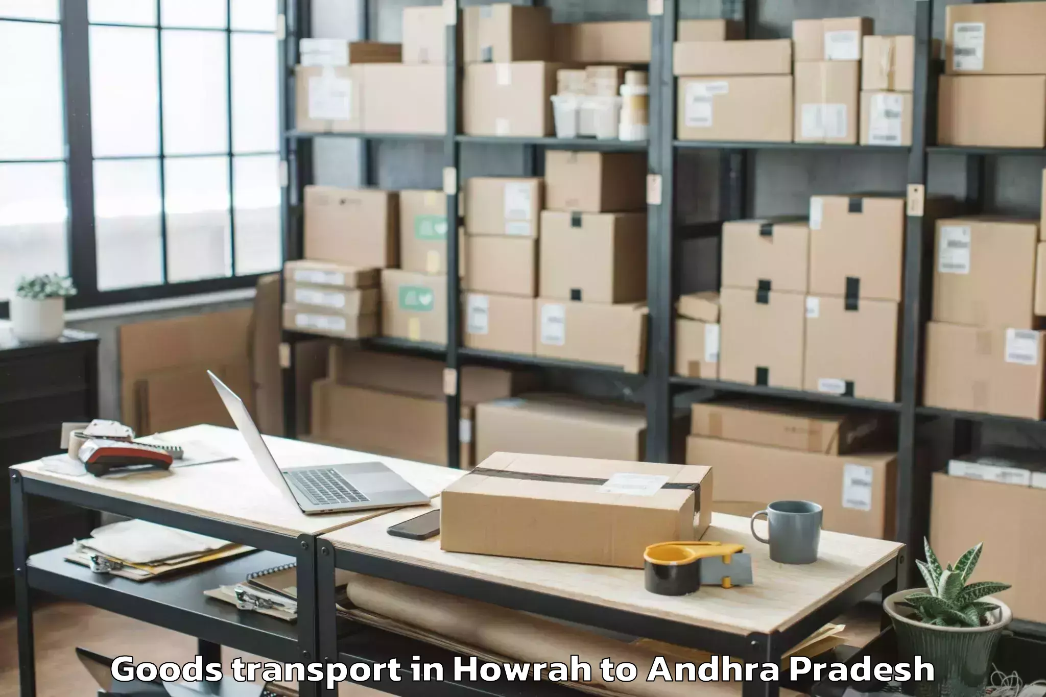 Expert Howrah to Gudlavalleru Goods Transport